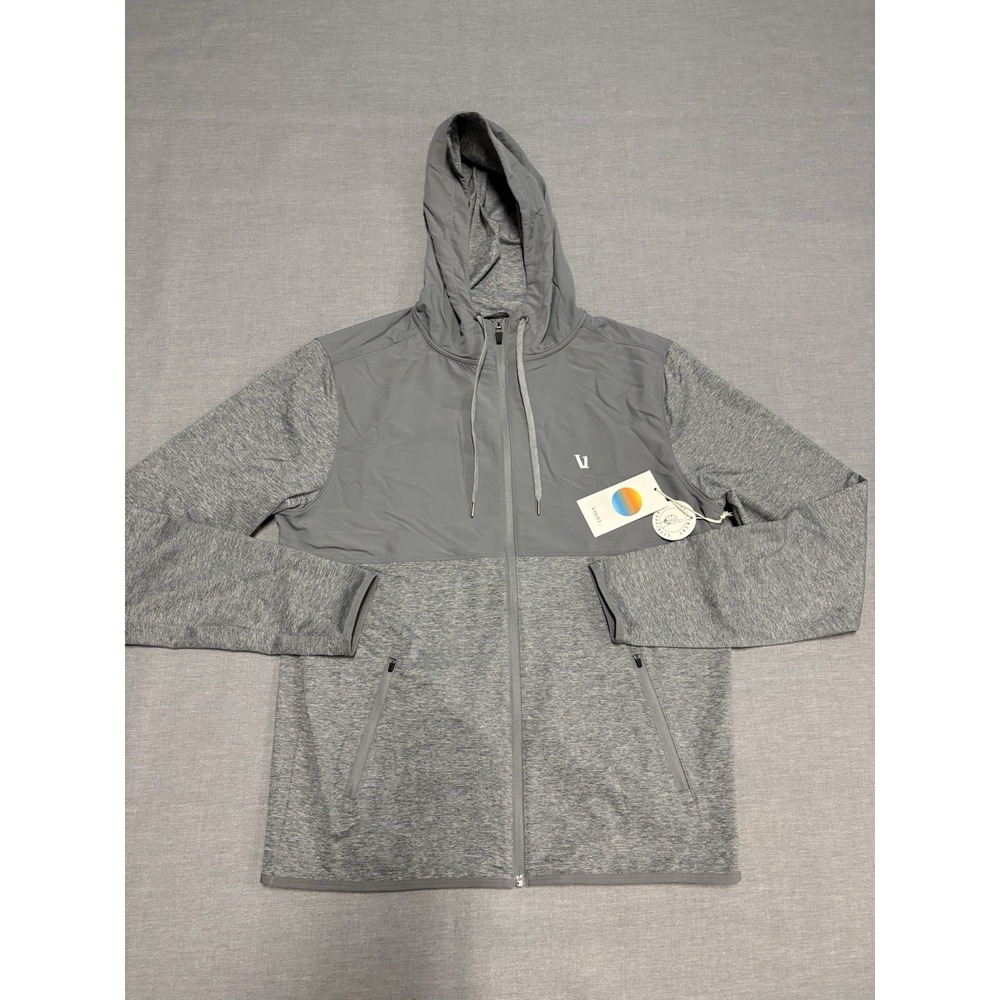 NEW Vuori Sunday Element Jacket Men's Size Medium Grey Heather Hooded Full Zip